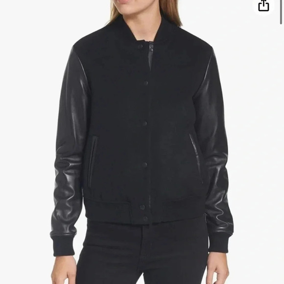 Cole Haan leather and wool jacket - Picture 1 of 7